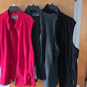 Karen Scott Dark Gray Fleece Vest